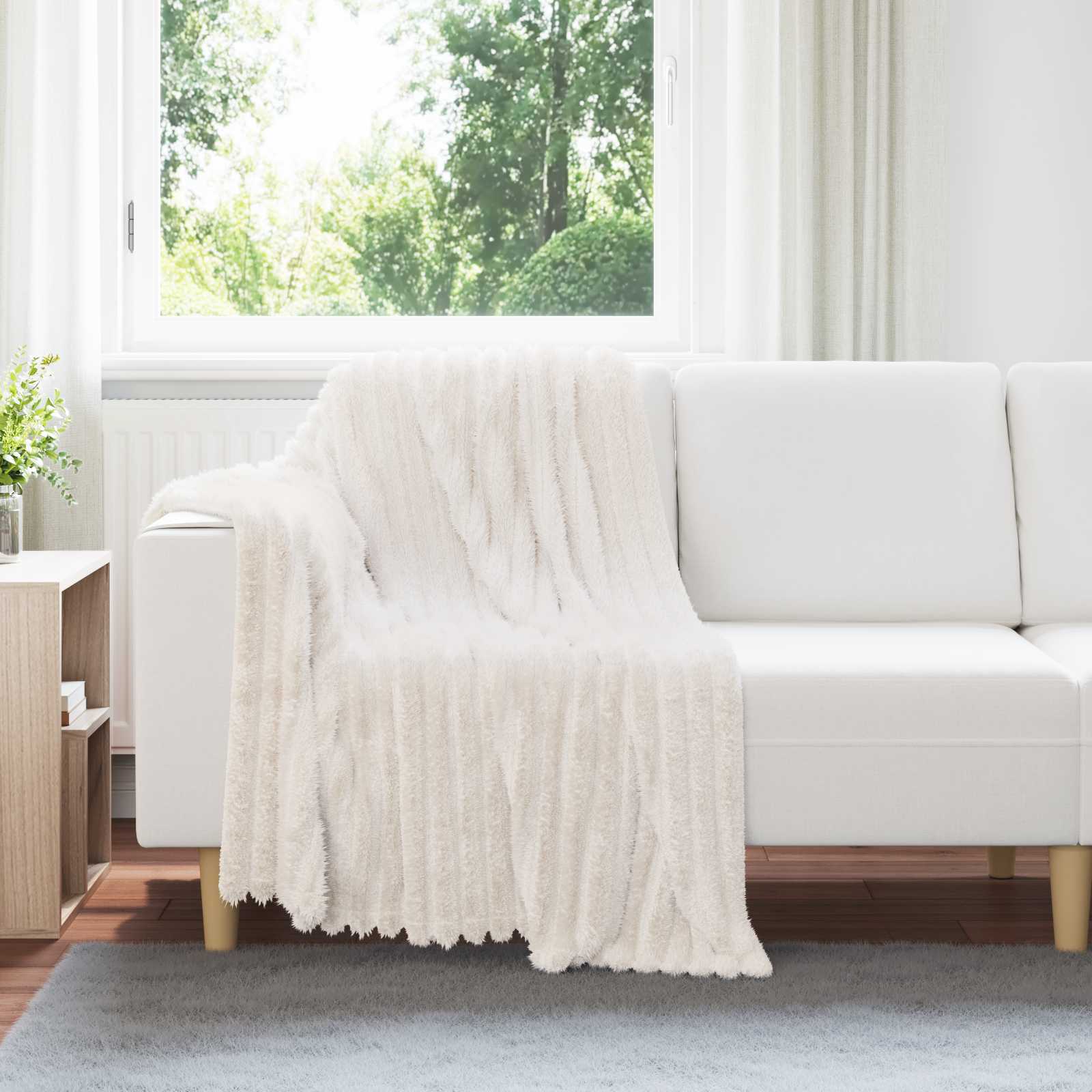 Coperta Crema 150 x 130 cm Panno | homemem39