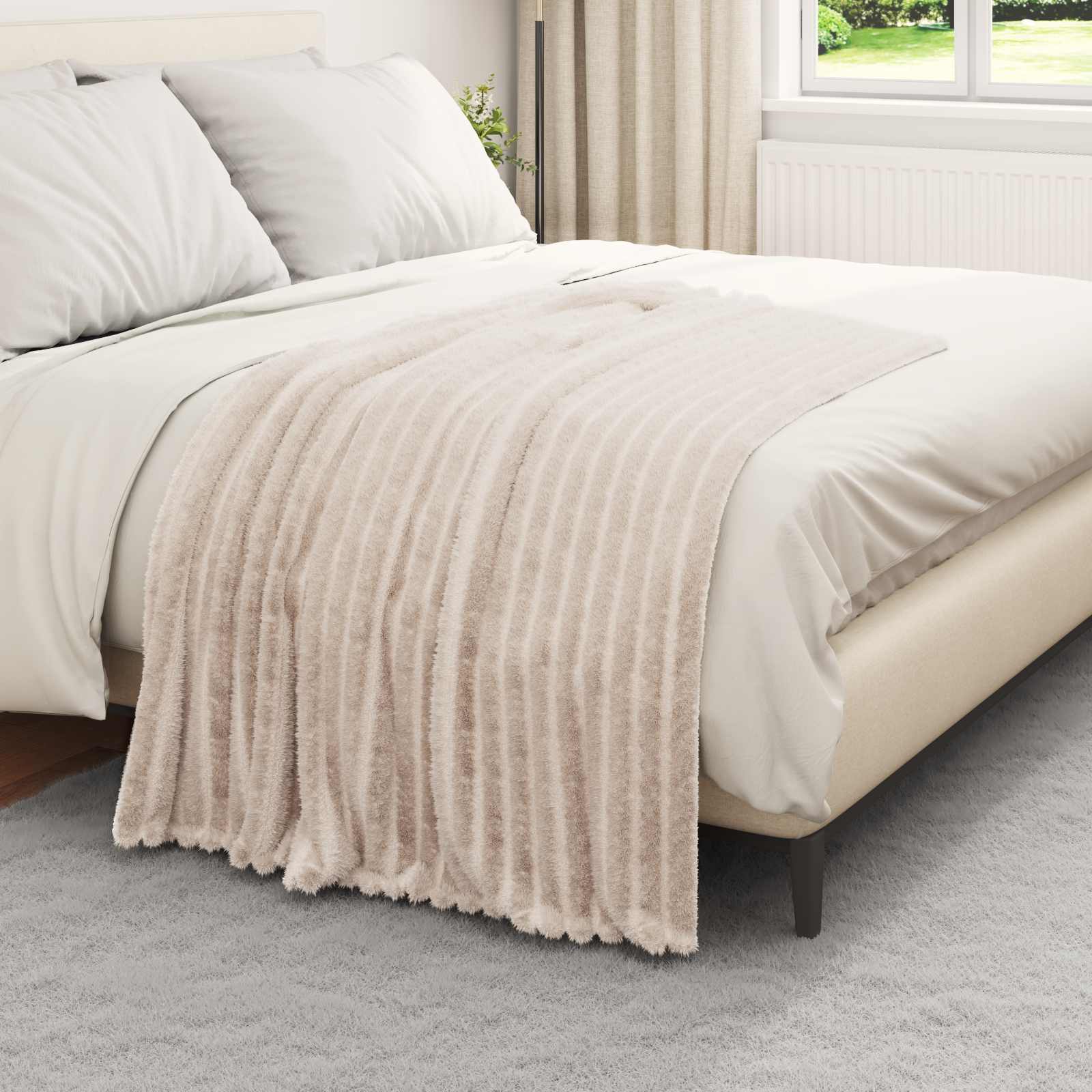 Coperte da Pile 6 pcs Beige 150 x 130 cm Panno | homemem39