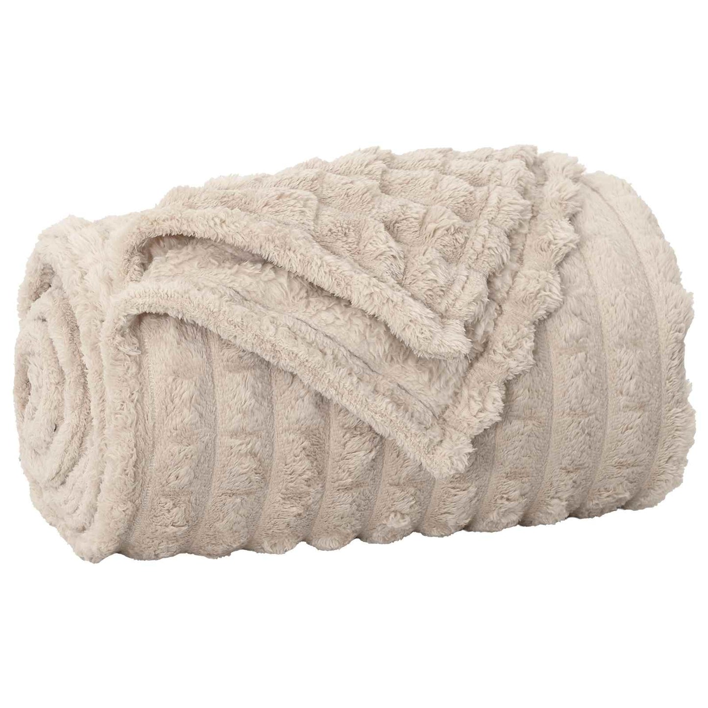 Coperte da Pile 6 pcs Beige 270 x 240 cm Panno | homemem39