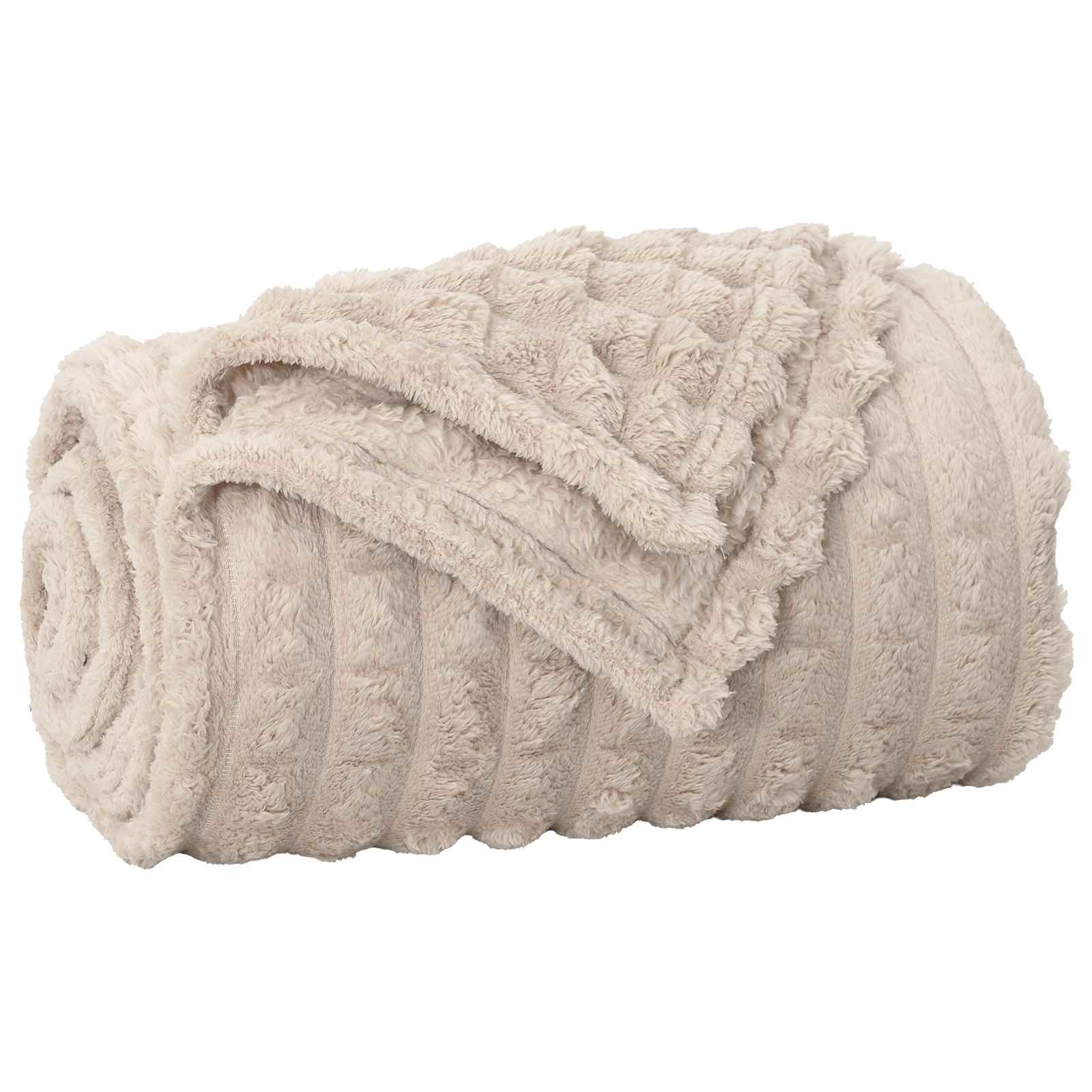 Coperte da Pile 6 pcs Beige 270 x 240 cm Panno | homemem39