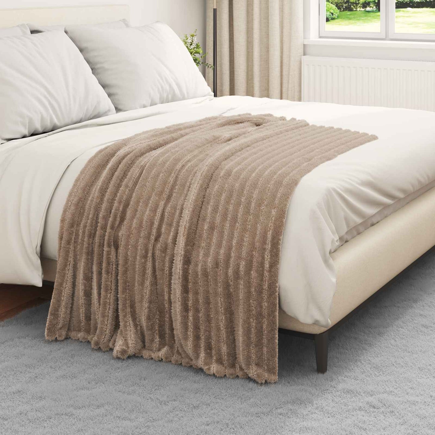 Coperte da Pile 6 pcs Cammello 150 x 130 cm Panno | homemem39