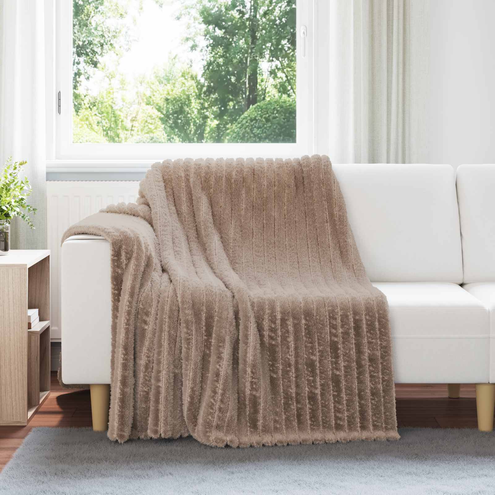Coperte da Pile 6 pcs Cammello 200 x 150 cm Panno | homemem39