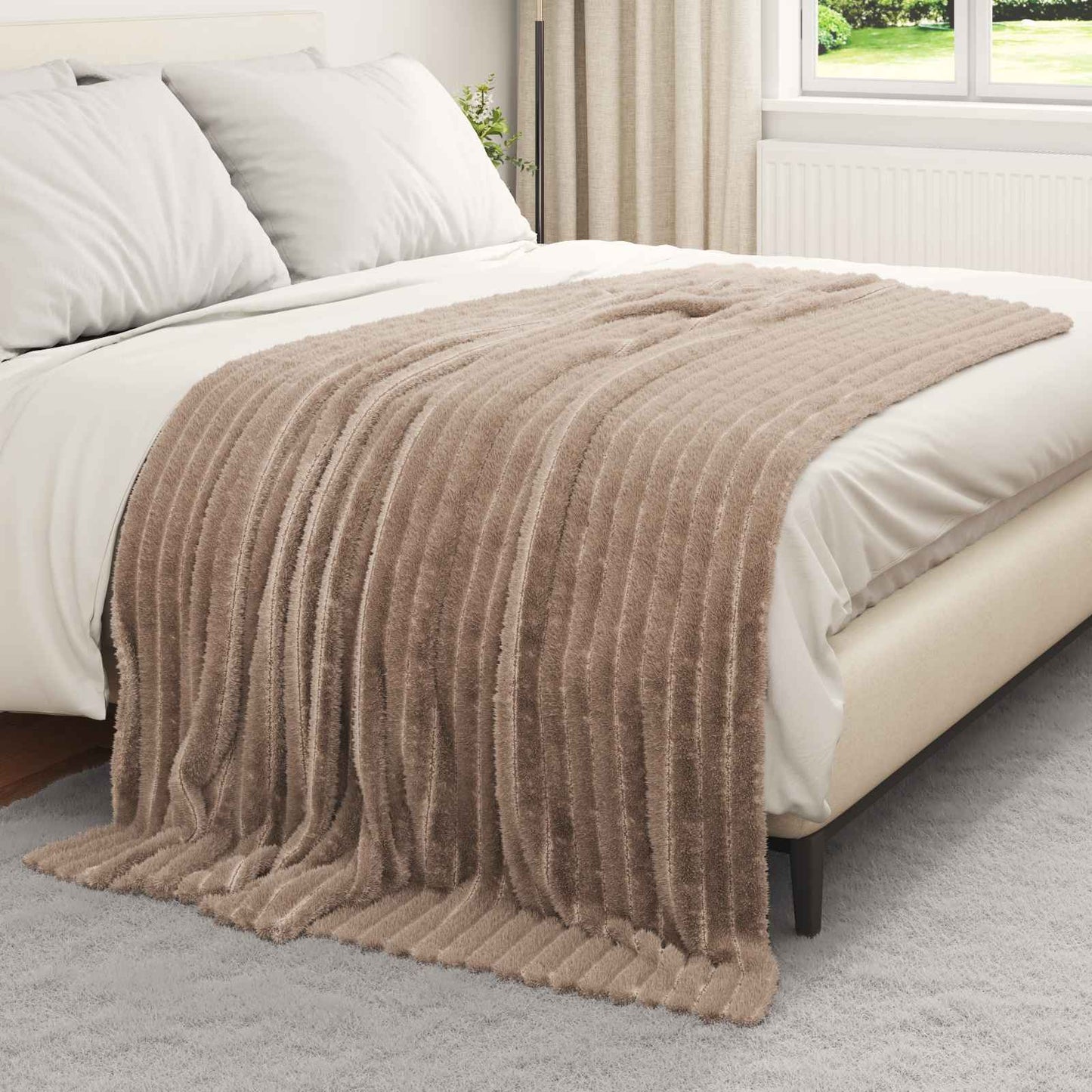 Coperte da Pile 6 pcs Cammello 200 x 150 cm Panno | homemem39