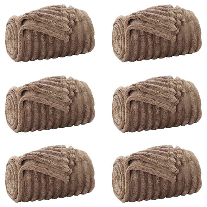Coperte da Pile 6 pcs Cammello 200 x 150 cm Panno | homemem39