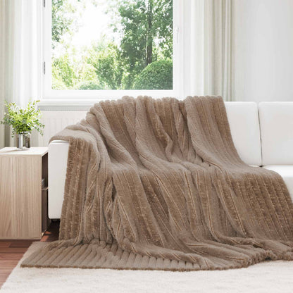 Coperte da Pile 6 pcs Cammello 240 x 220 cm Panno | homemem39