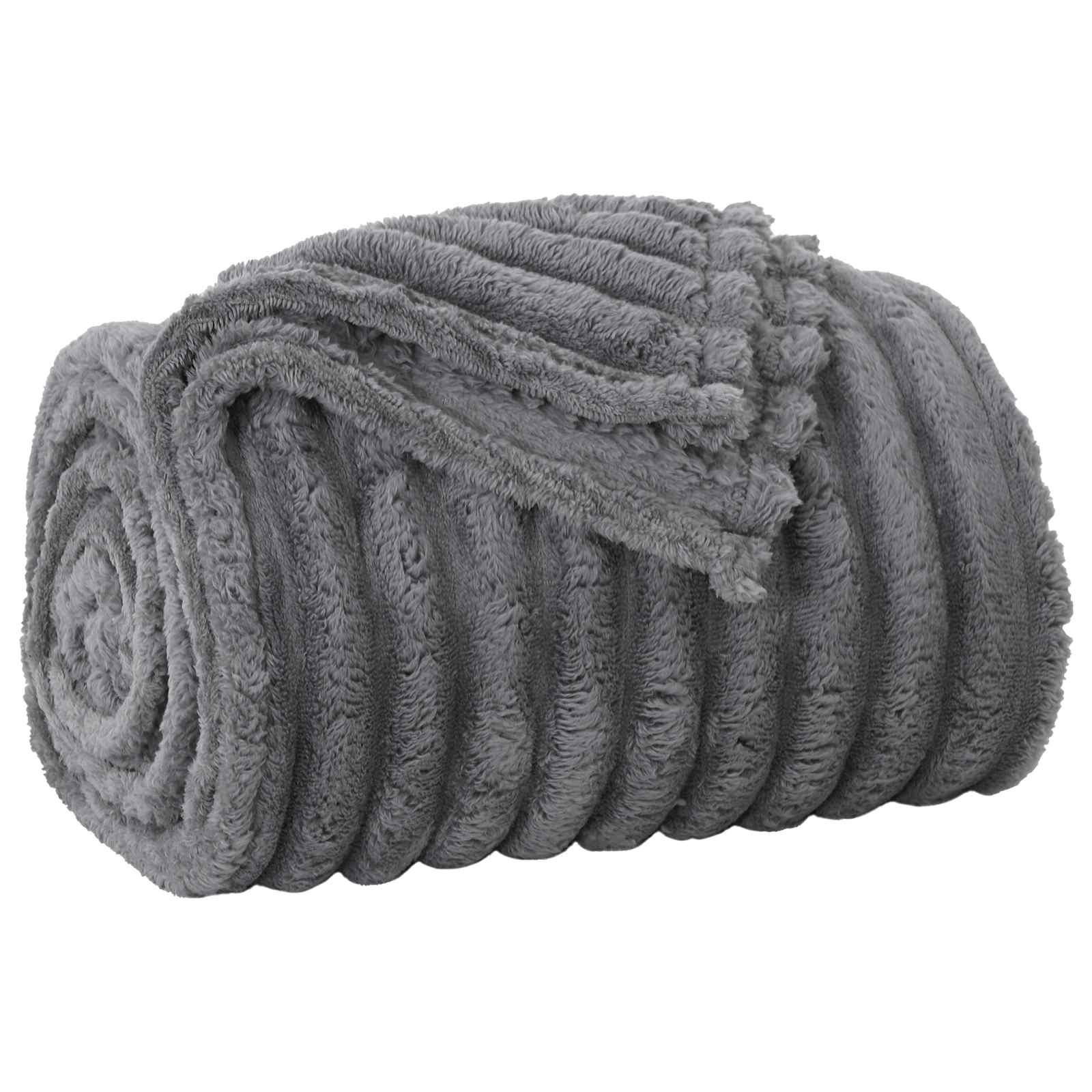 Coperte da Pile 6 pcs Grigio scuro 150 x 130 cm Panno | homemem39