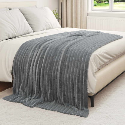 Coperte da Pile 6 pcs Grigio scuro 200 x 150 cm Panno | homemem39