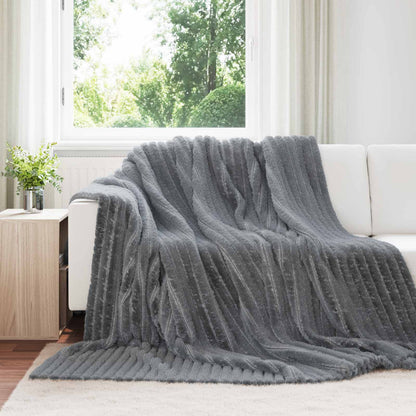 Coperte da Pile 6 pcs Grigio scuro 270 x 240 cm Panno | homemem39
