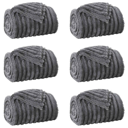 Coperte da Pile 6 pcs Grigio scuro 270 x 240 cm Panno | homemem39