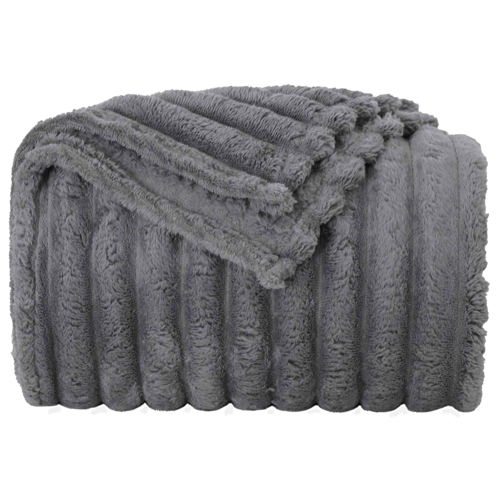 Coperte da Pile 6 pcs Grigio scuro 270 x 240 cm Panno | homemem39