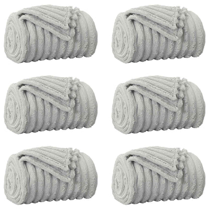 Coperte da Pile 6 pcs Grigio 150 x 130 cm Panno | homemem39