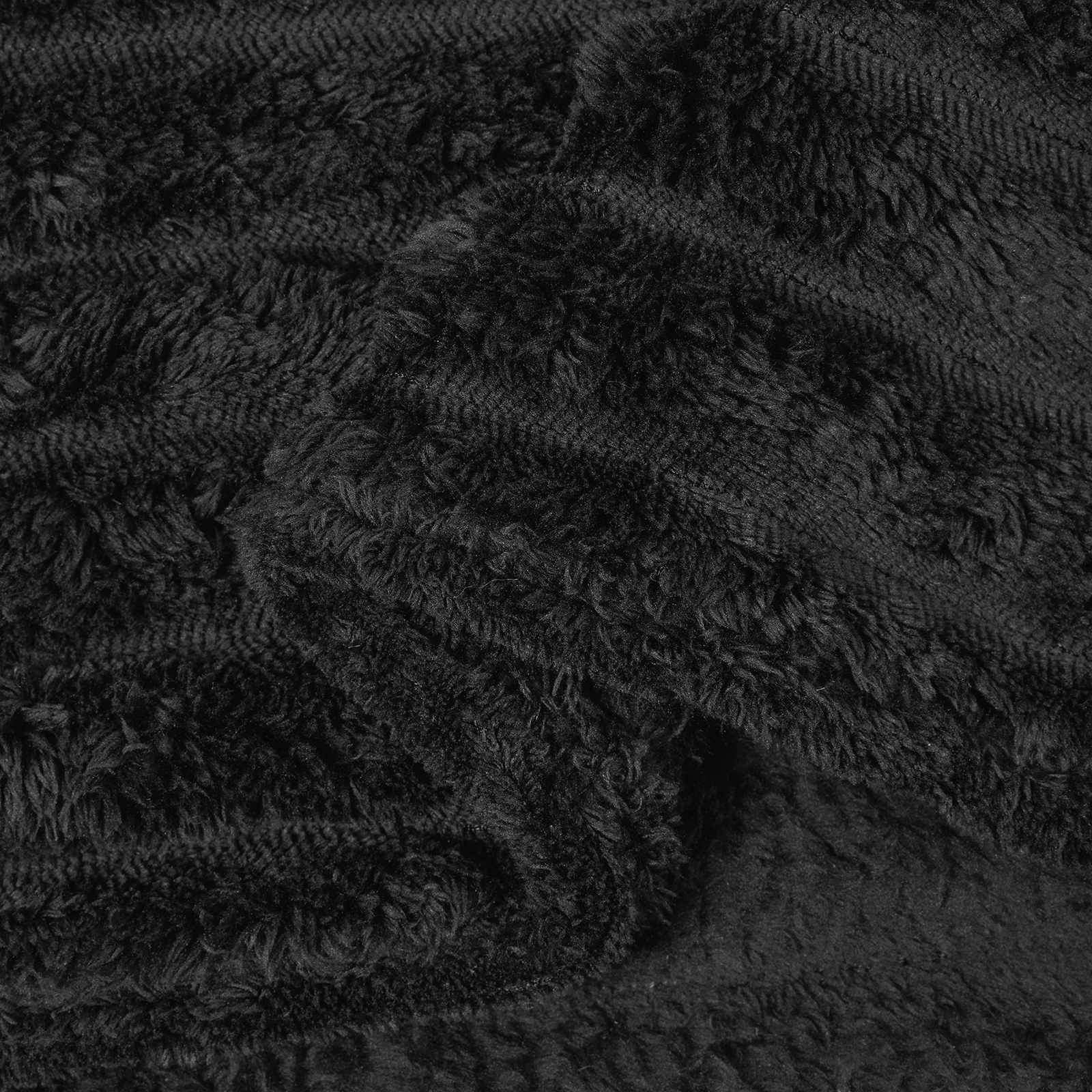 Coperte da Pile 6 pcs Nero 150 x 130 cm Panno | homemem39