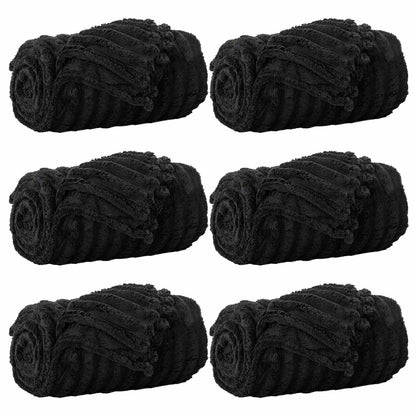 Coperte da Pile 6 pcs Nero 150 x 130 cm Panno | homemem39