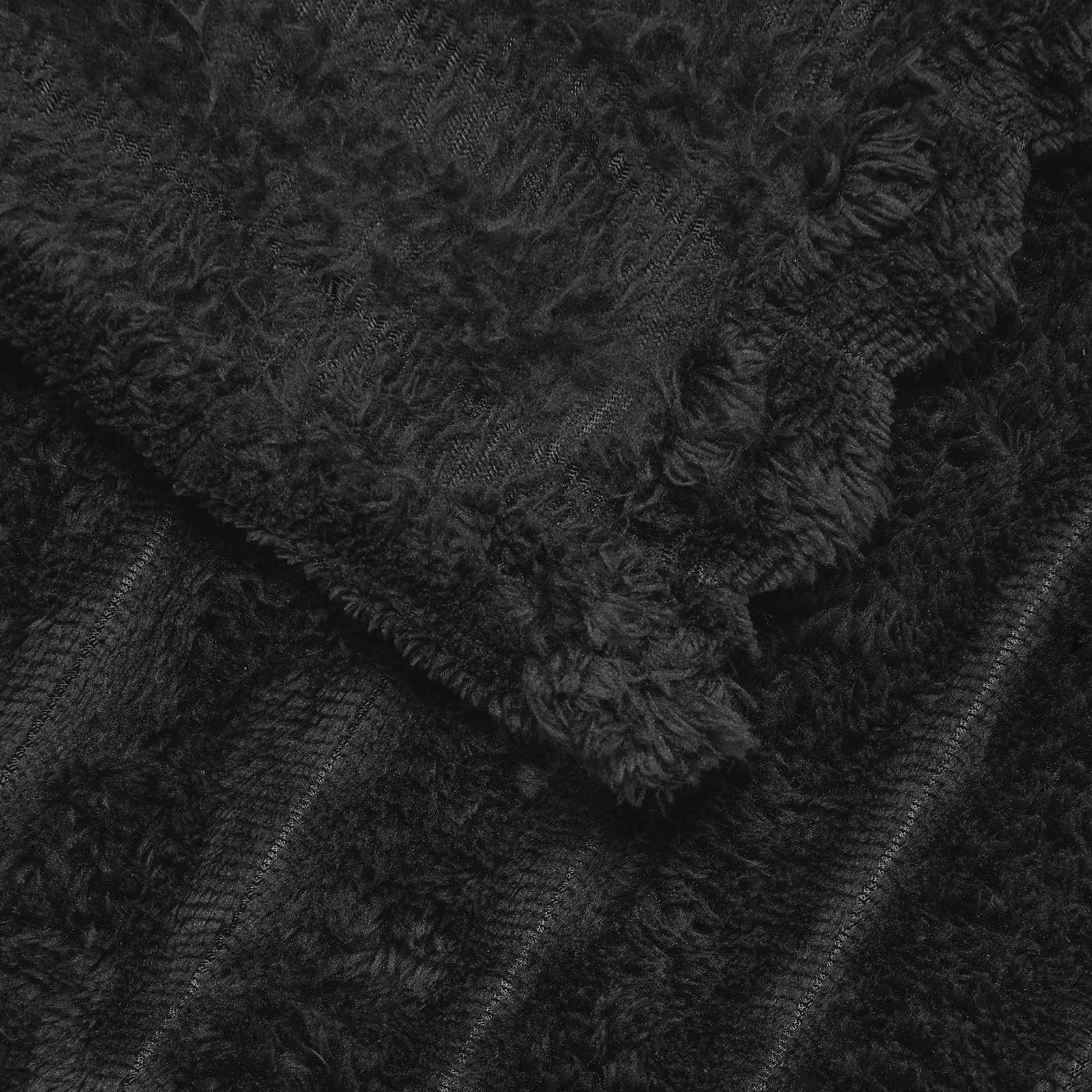 Coperte da Pile 6 pcs Nero 200 x 150 cm Panno | homemem39