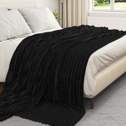 Coperte da Pile 6 pcs Nero 240 x 220 cm Panno | homemem39