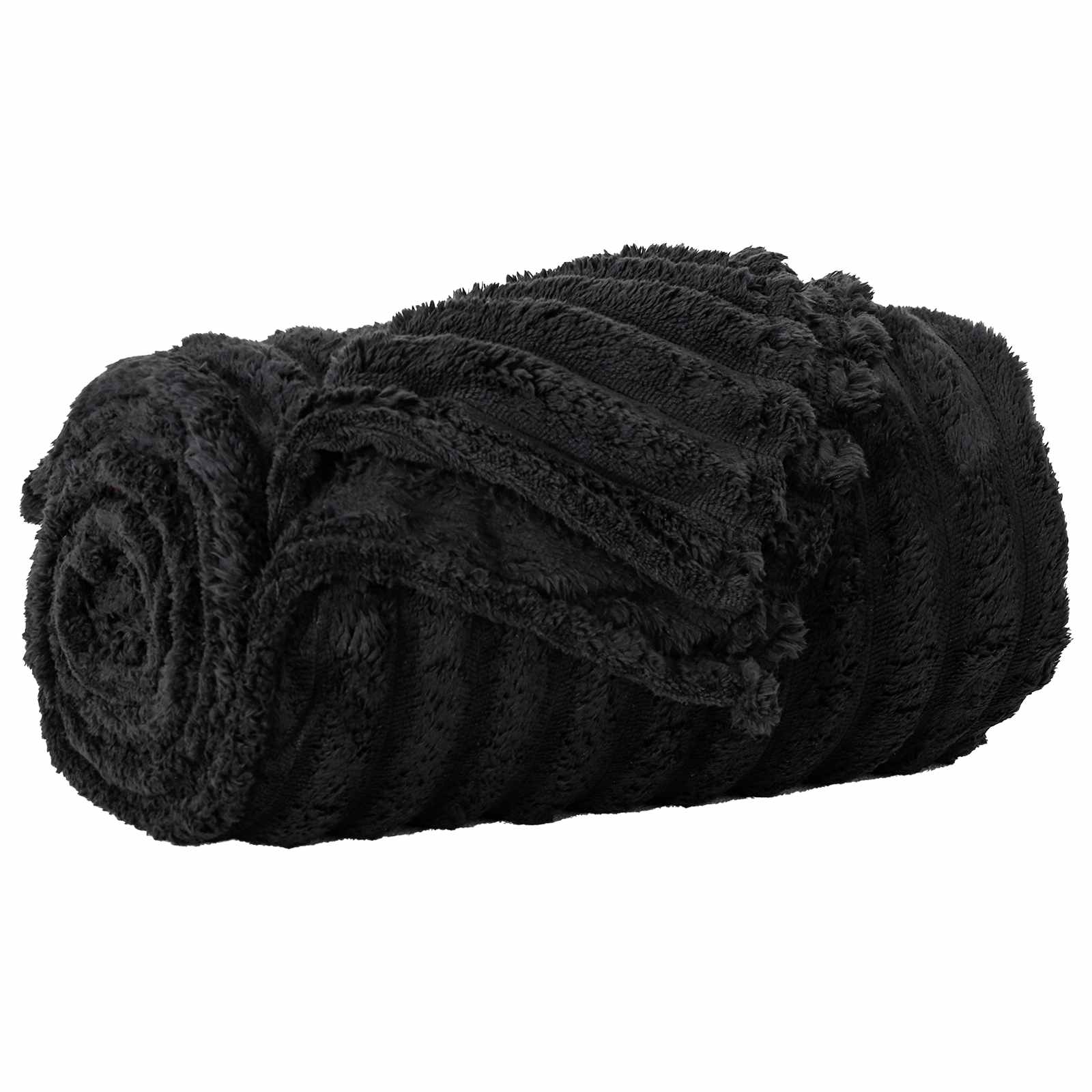 Coperte da Pile 6 pcs Nero 240 x 220 cm Panno | homemem39