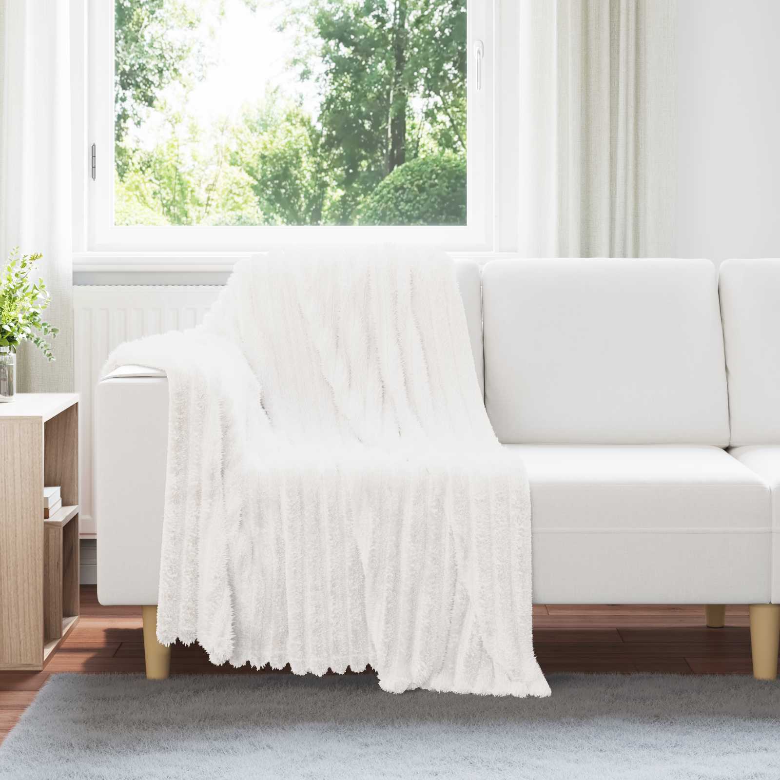 Coperte da Pile 6 pcs Bianco 150 x 130 cm Panno | homemem39