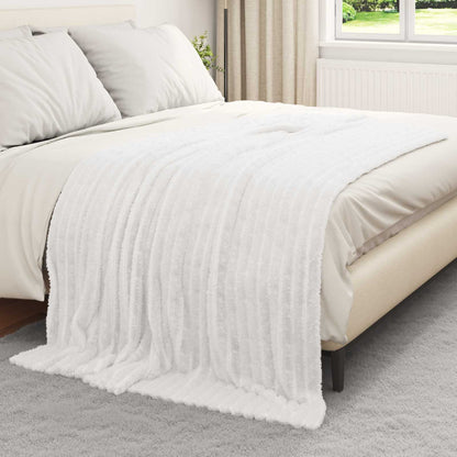 Coperte da Pile 6 pcs Bianco 200 x 150 cm Panno | homemem39