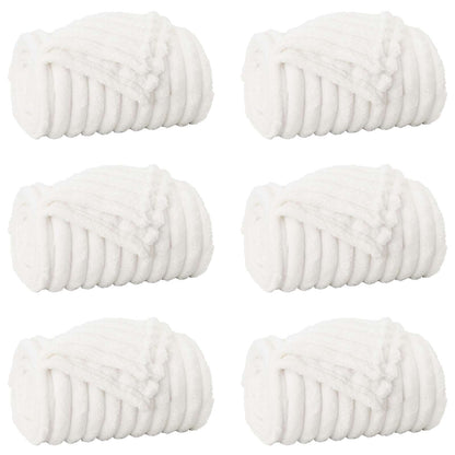 Coperte da Pile 6 pcs Bianco 200 x 150 cm Panno | homemem39
