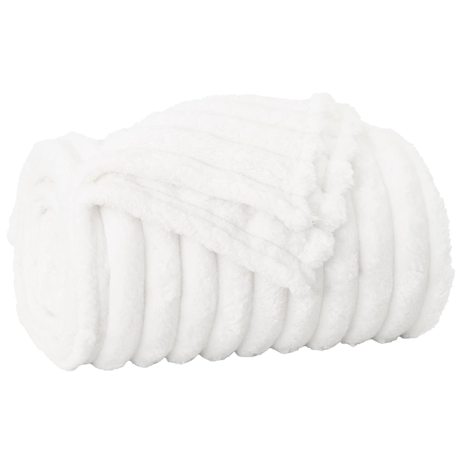 Coperte da Pile 6 pcs Bianco 240 x 220 cm Panno | homemem39