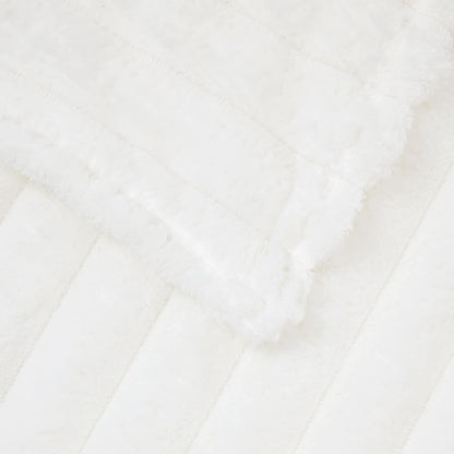 Coperte da Pile 6 pcs Bianco 270 x 240 cm Panno | homemem39