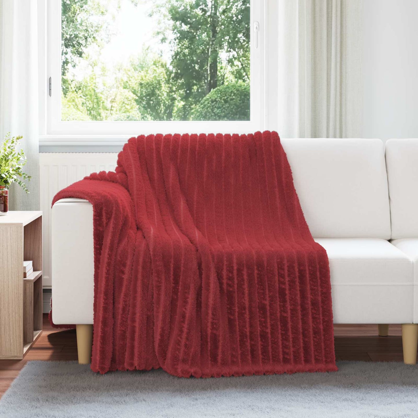 Coperte da Pile 6 pcs Rosso Bordeaux 200 x 150 cm Panno | homemem39