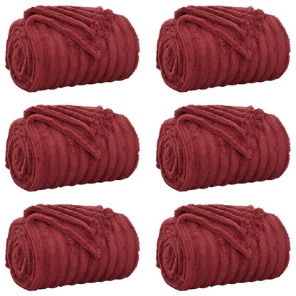 Coperte da Pile 6 pcs Rosso Bordeaux 270 x 240 cm Panno