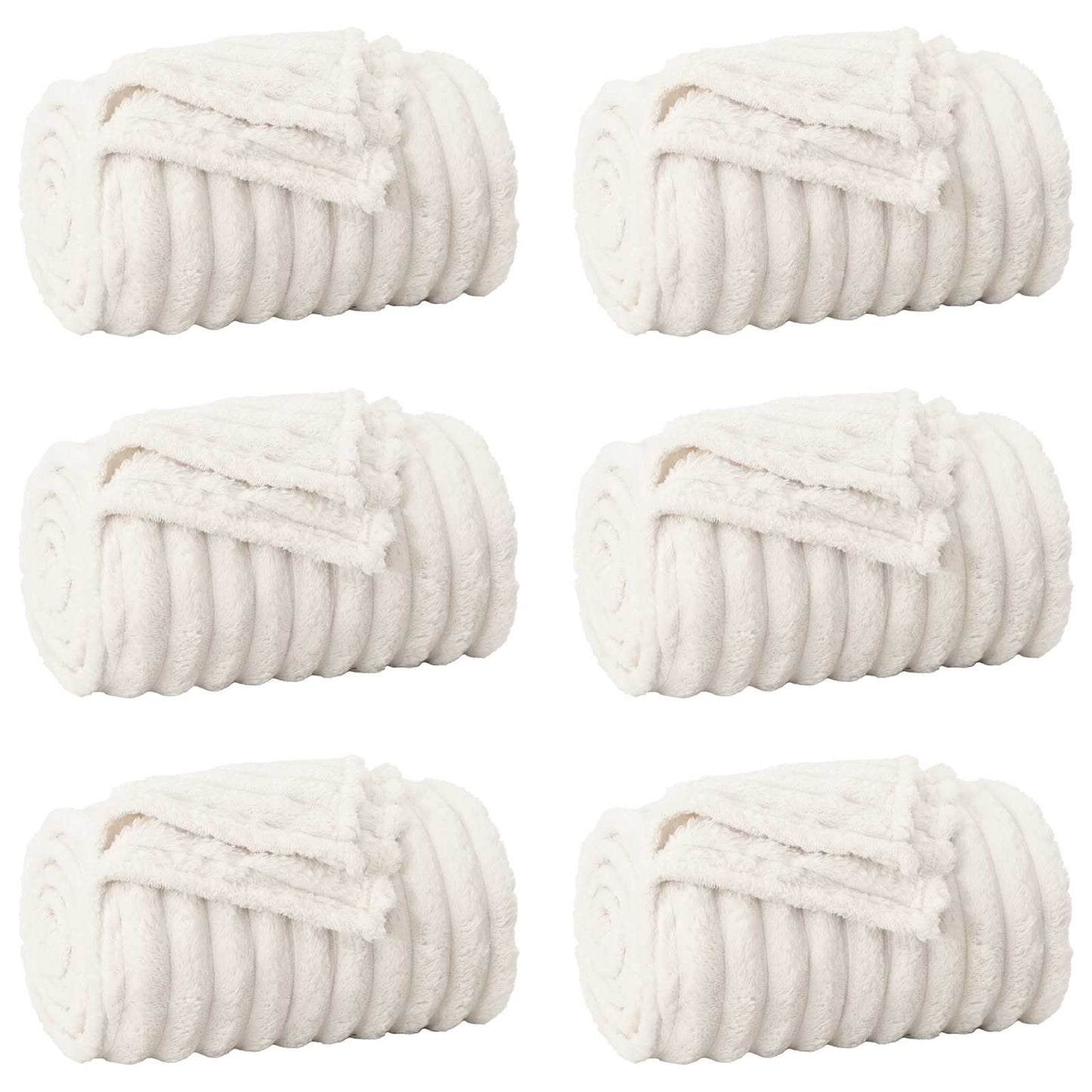 Coperte da Pile 6 pcs Crema 150 x 130 cm Panno