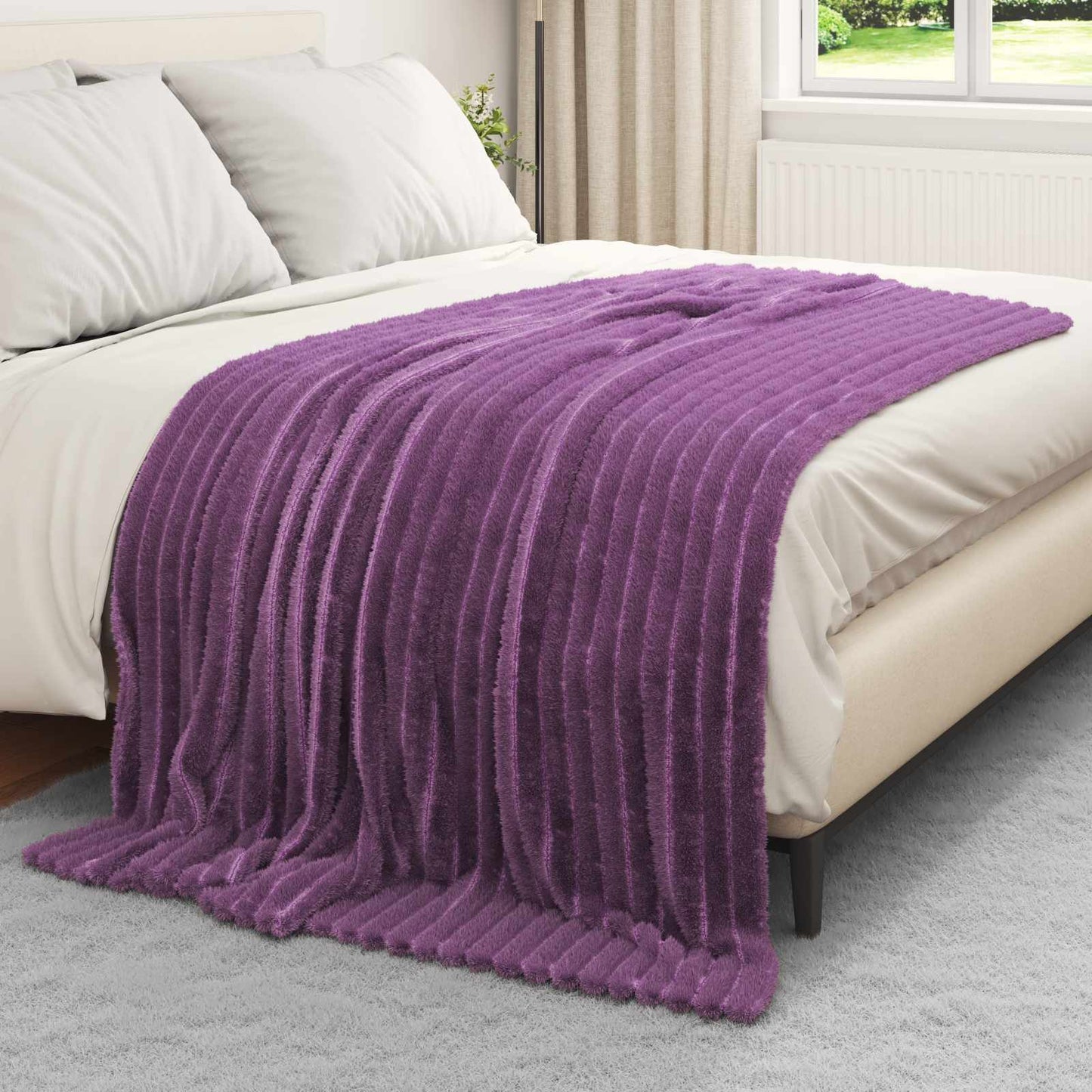 Coperte da Pile 6 pcs Viola 200 x 150 cm Panno