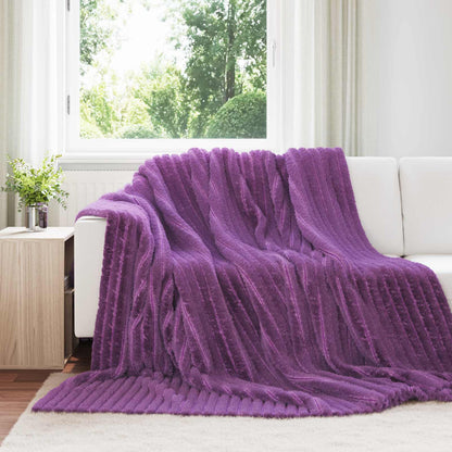 Coperte da Pile 6 pcs Viola 240 x 220 cm Panno | homemem39