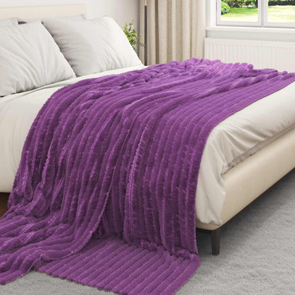 Coperte da Pile 6 pcs Viola 240 x 220 cm Panno | homemem39