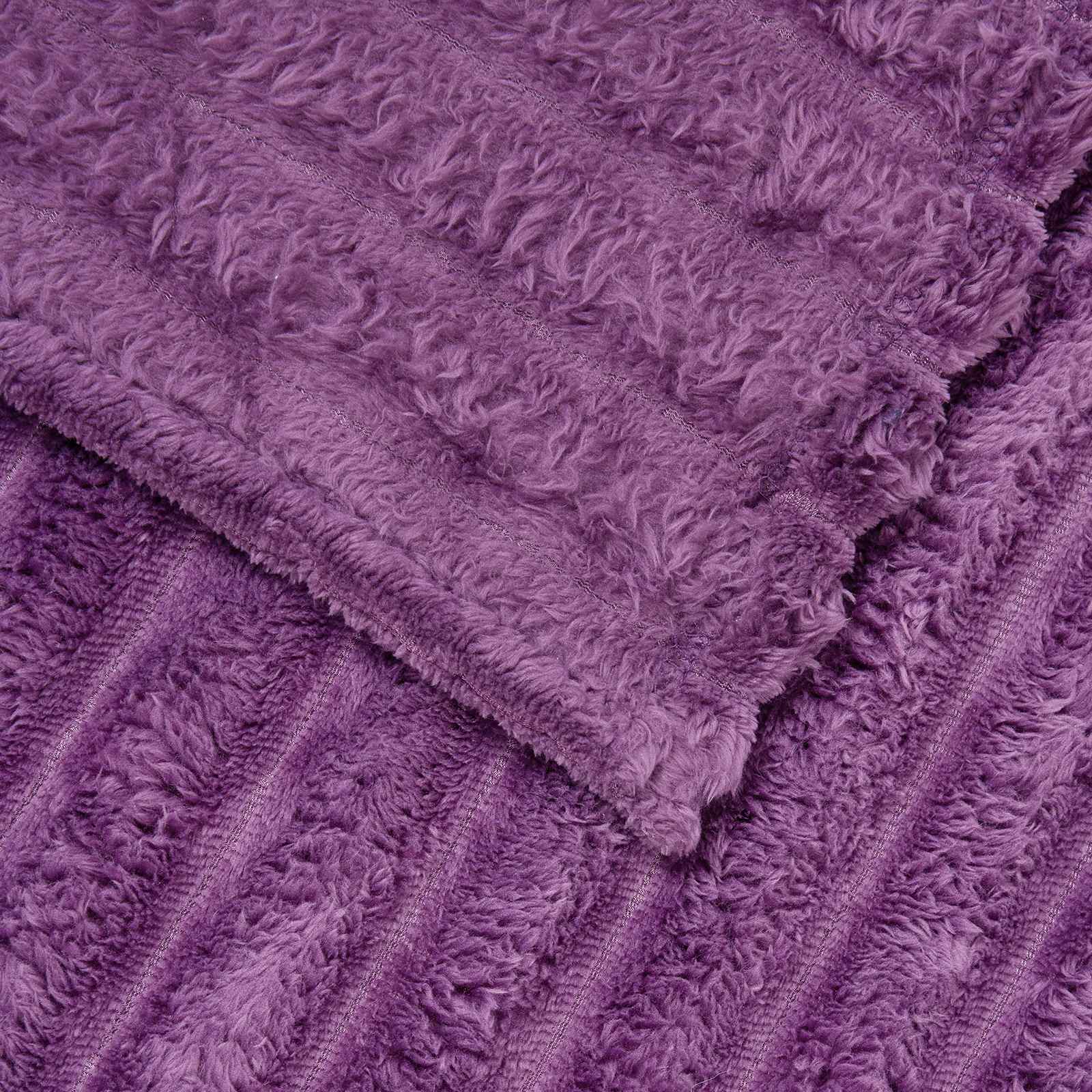 Coperte da Pile 6 pcs Viola 270 x 240 cm Panno | homemem39