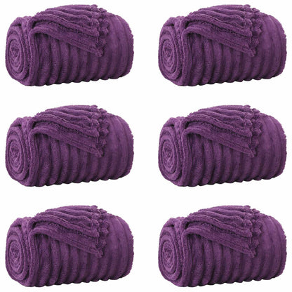 Coperte da Pile 6 pcs Viola 270 x 240 cm Panno | homemem39