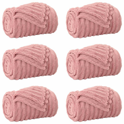Coperte da Pile 6 pcs Rosa 150 x 130 cm Panno | homemem39