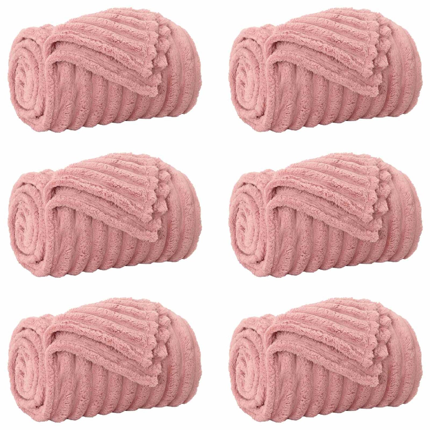 Coperte da Pile 6 pcs Rosa 270 x 240 cm Panno