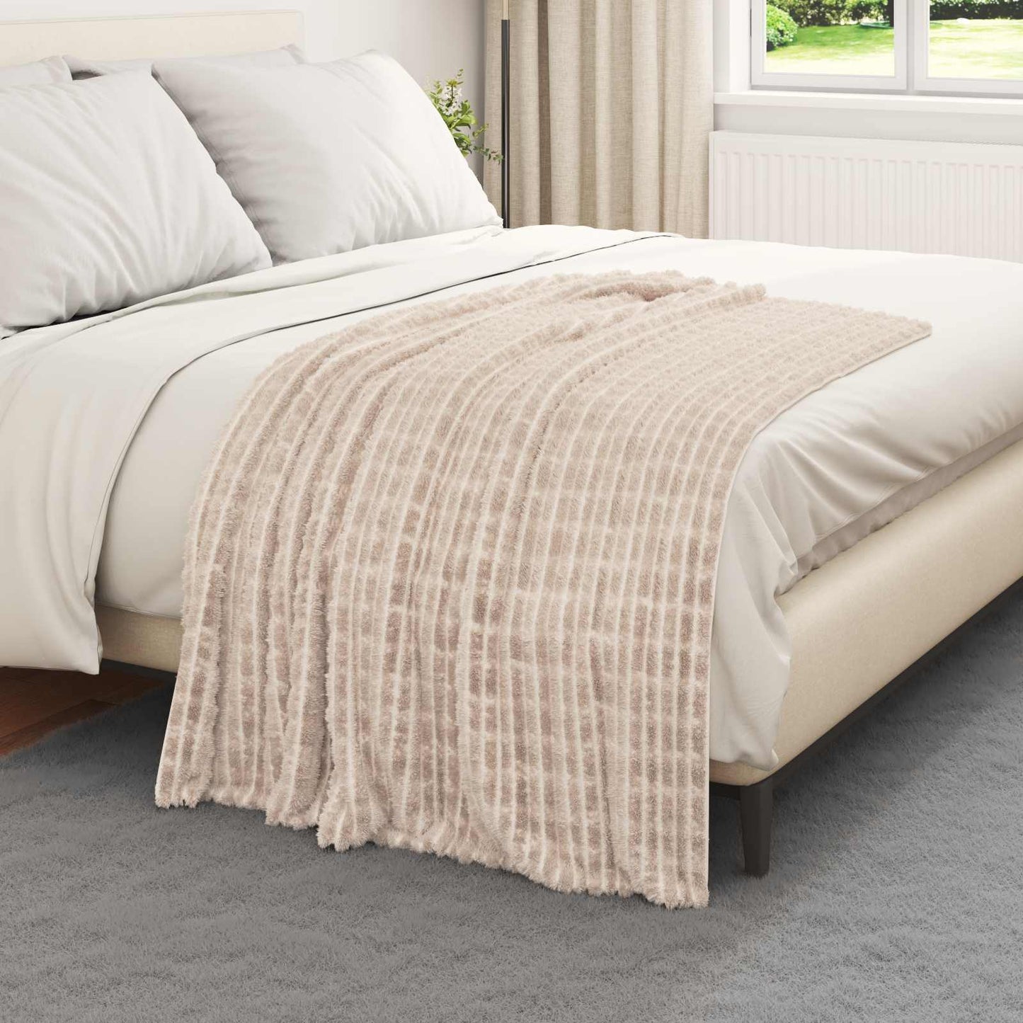 Coperta Beige 150 x 130 cm Panno