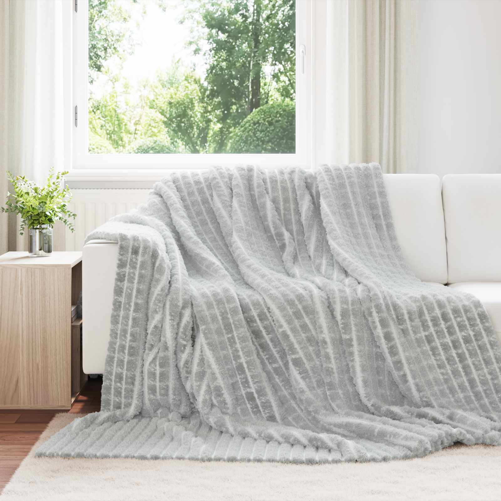 Coperta Grigio 270 x 240 cm Panno | homemem39