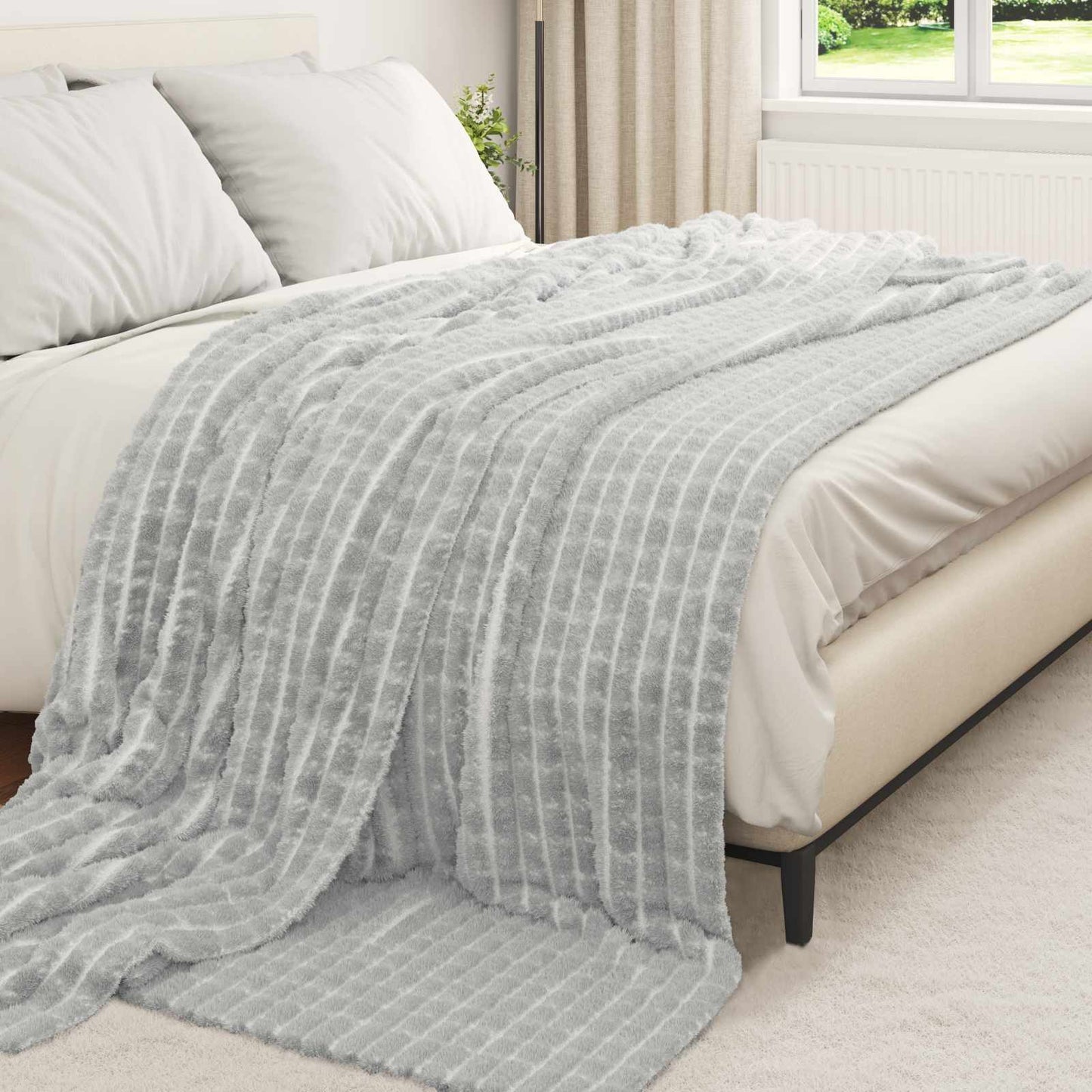 Coperta Grigio 270 x 240 cm Panno | homemem39