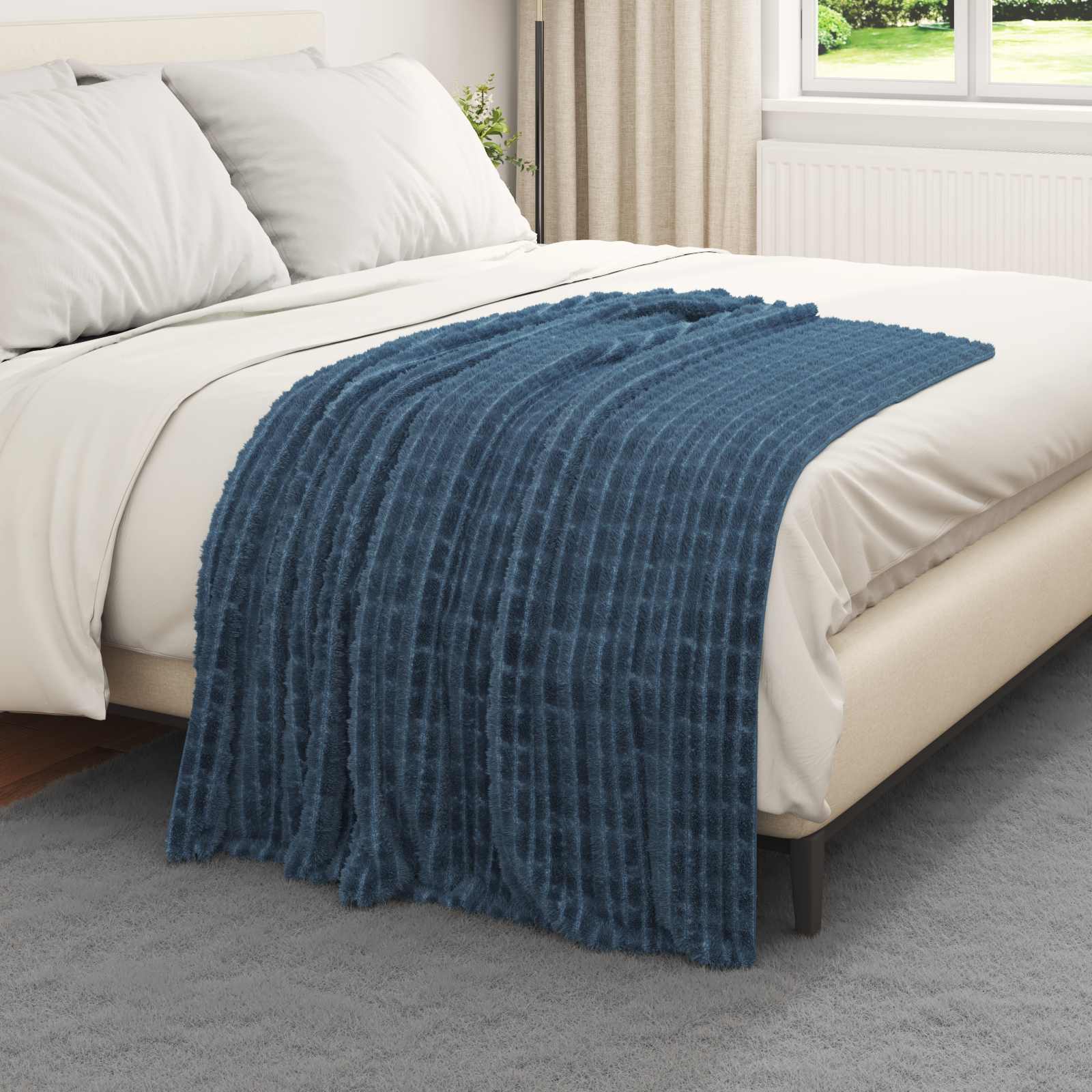 Coperta Blu navy 150 x 130 cm Panno | homemem39