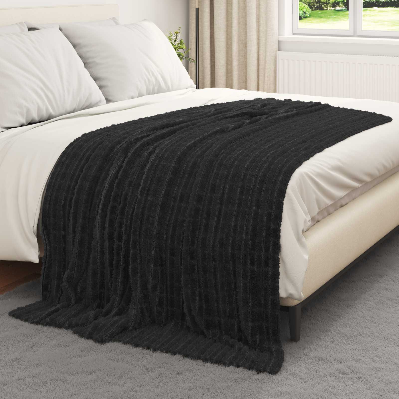 Coperta Nero 200 x 150 cm Panno | homemem39