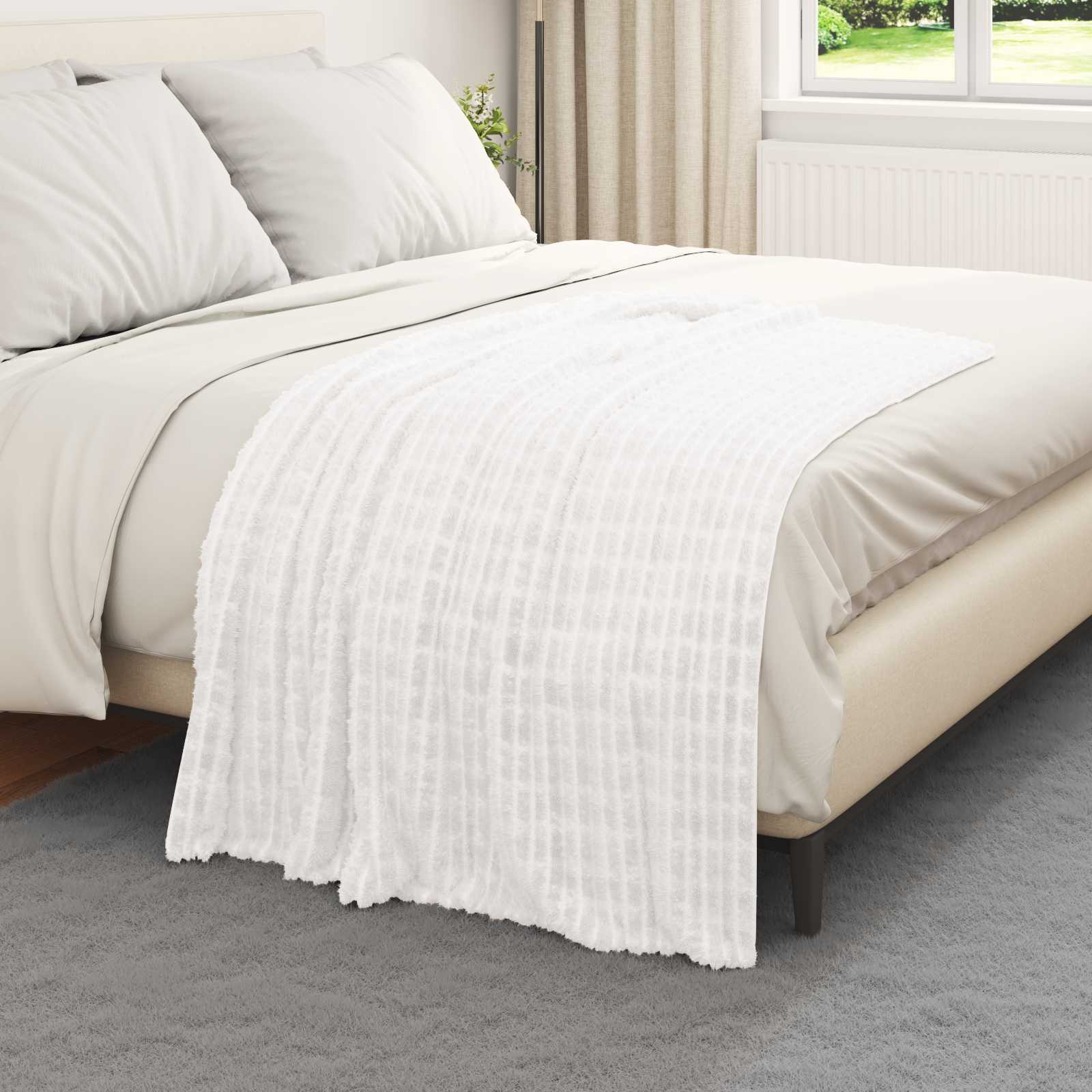 Coperta Bianco 150 x 130 cm Panno | homemem39