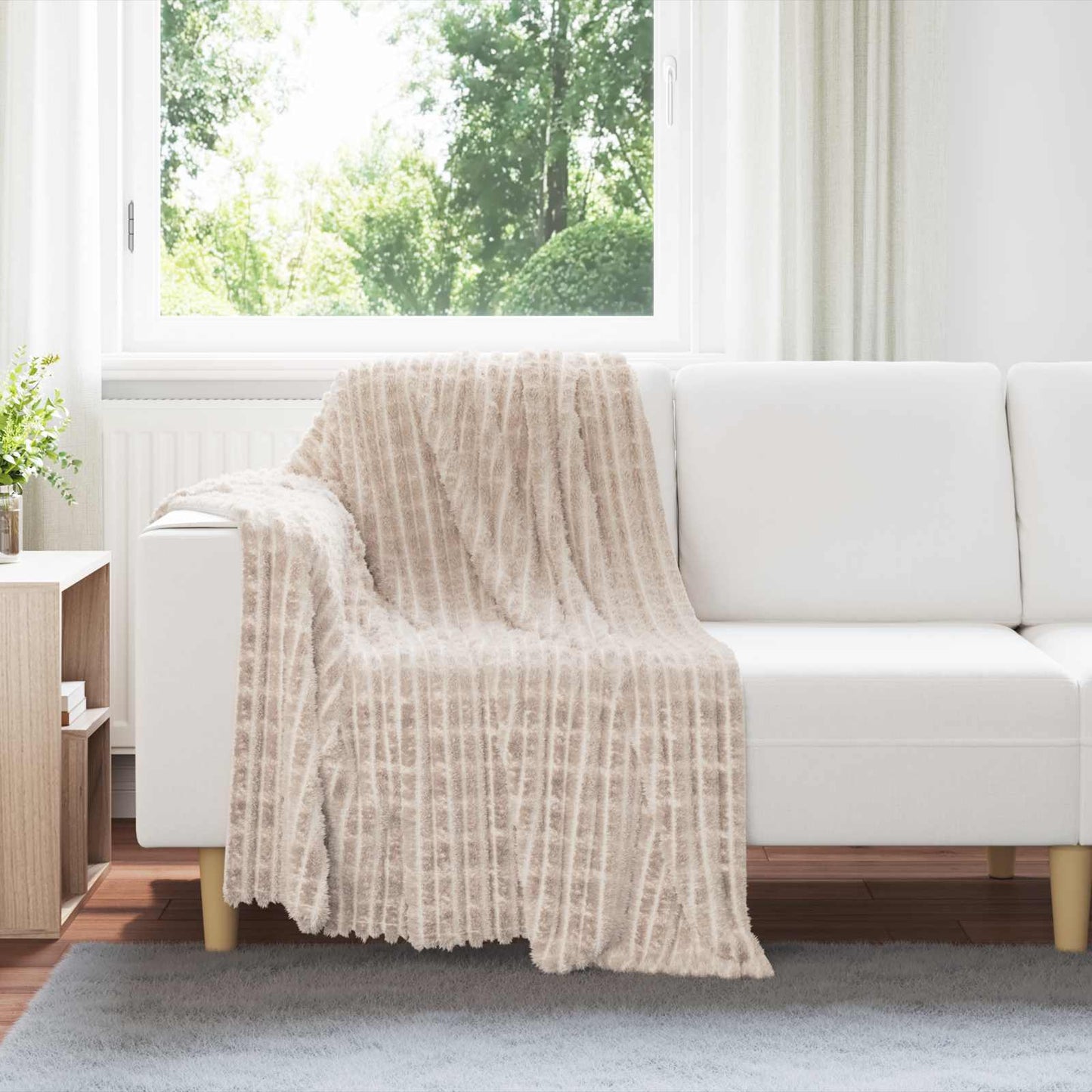 Coperte da Pile 6 pcs Beige 150 x 130 cm Panno