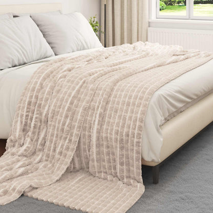 Coperte da Pile 6 pcs Beige 240 x 220 cm Panno