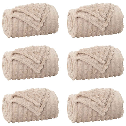 Coperte da Pile 6 pcs Beige 240 x 220 cm Panno