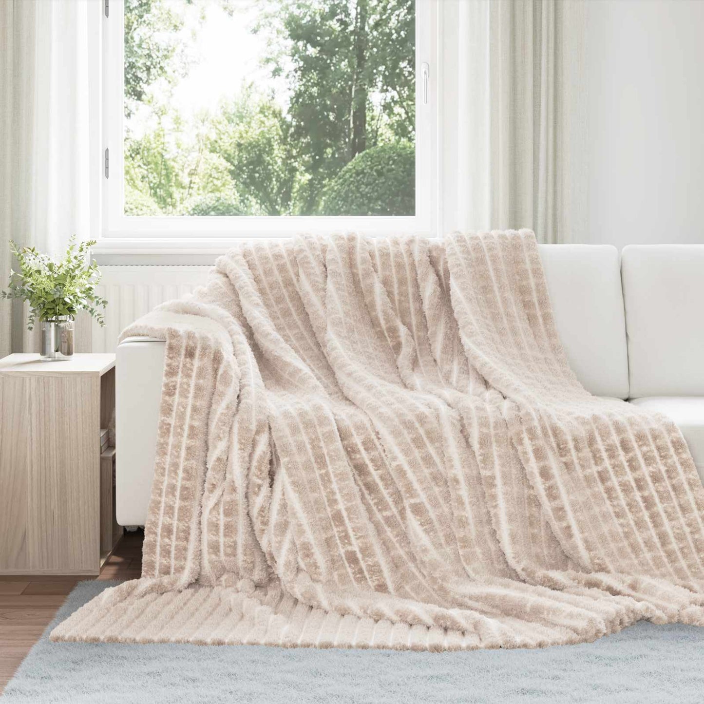 Coperte da Pile 6 pcs Beige 270 x 240 cm Panno