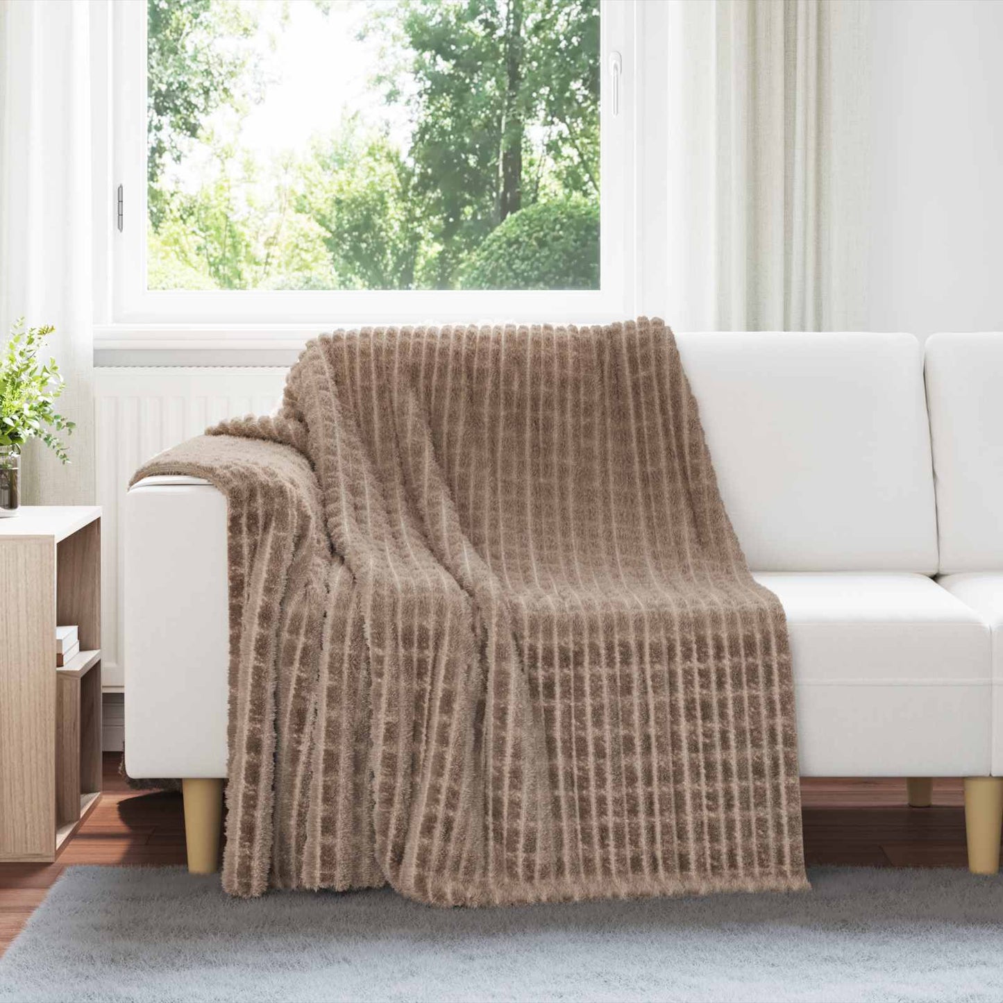 Coperte da Pile 6 pcs Cammello 200 x 150 cm Panno