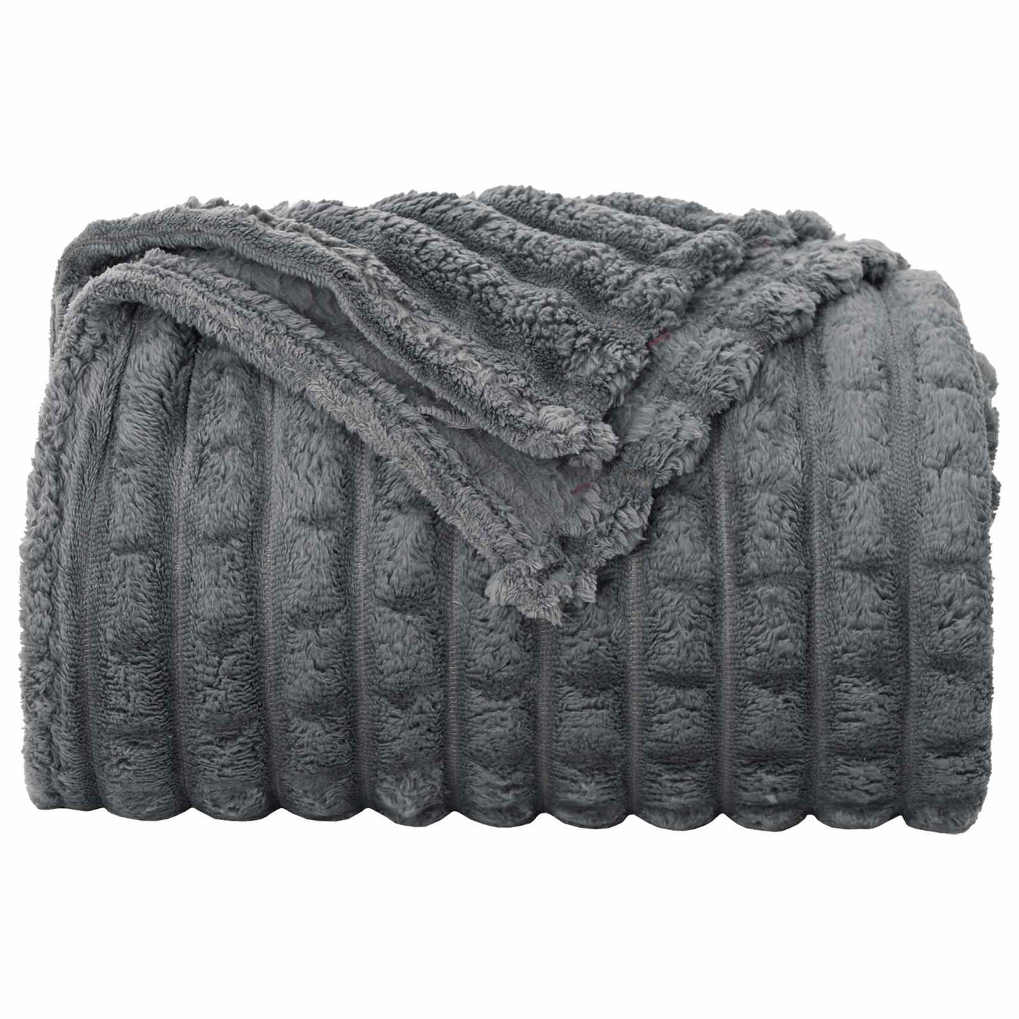 Coperte da Pile 6 pcs Grigio scuro 200 x 150 cm Panno | homemem39