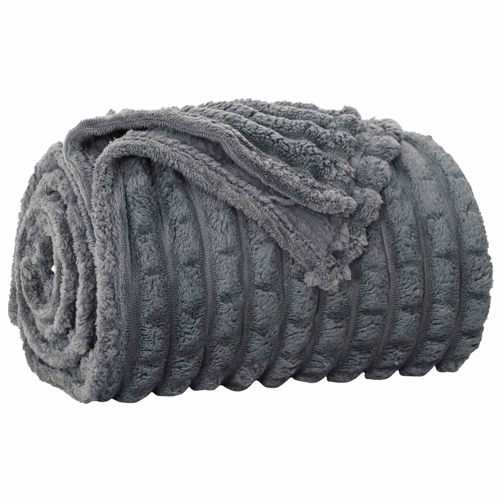 Coperte da Pile 6 pcs Grigio scuro 240 x 220 cm Panno | homemem39