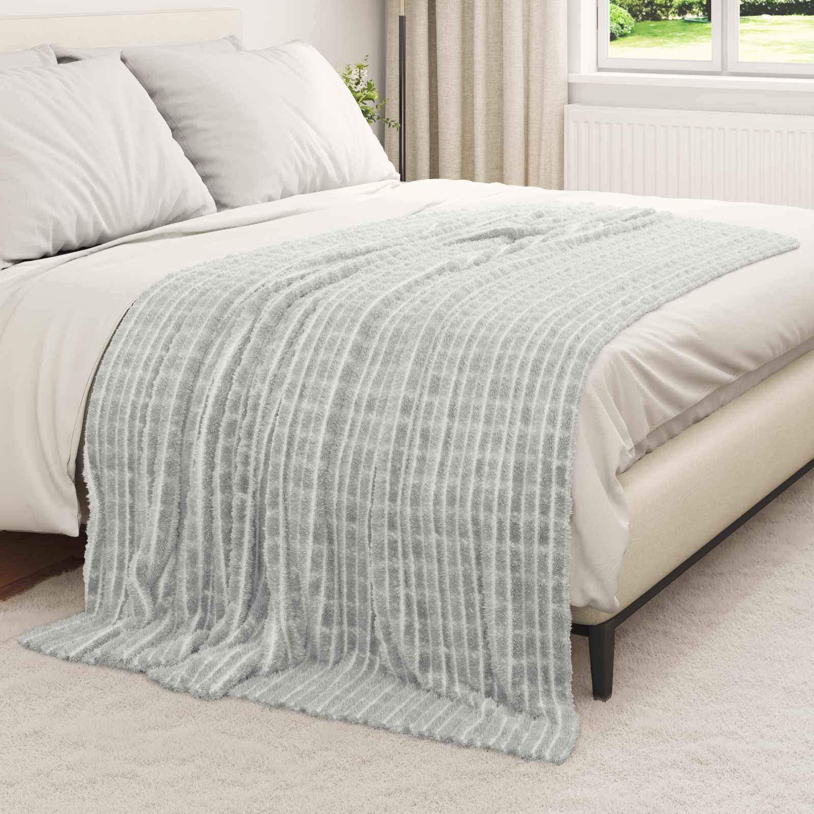 Coperte da Pile 6 pcs Grigio 200 x 150 cm Panno | homemem39