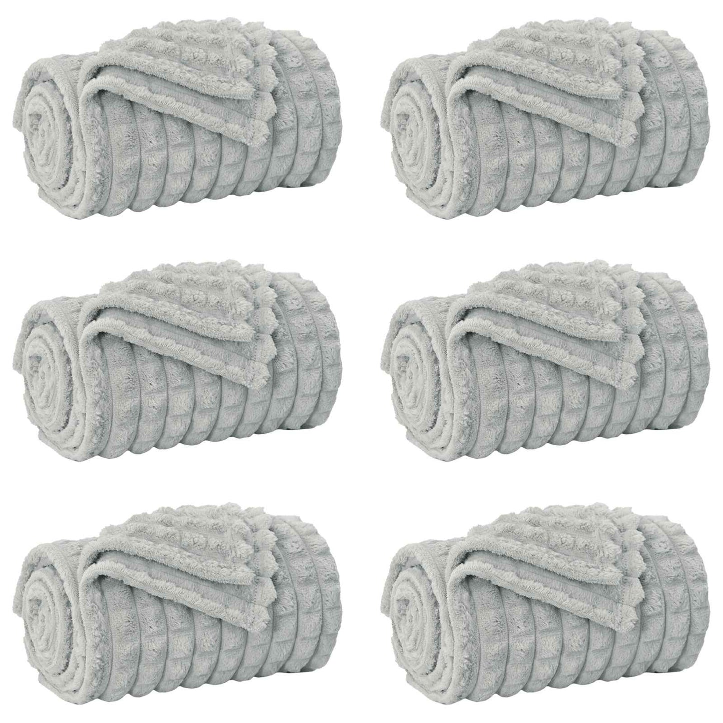 Coperte da Pile 6 pcs Grigio 200 x 150 cm Panno | homemem39